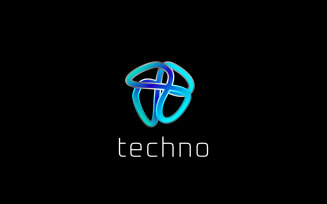 Future Line Round Techno Logo