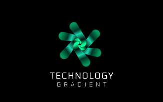 Futuristic Round Move Green Logo