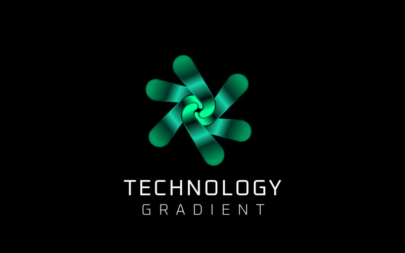 Futuristic Round Move Green Logo Logo Template