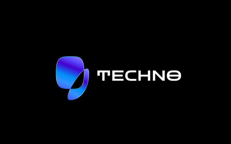 Futuristic Round Technology Startup Logo Logo Template