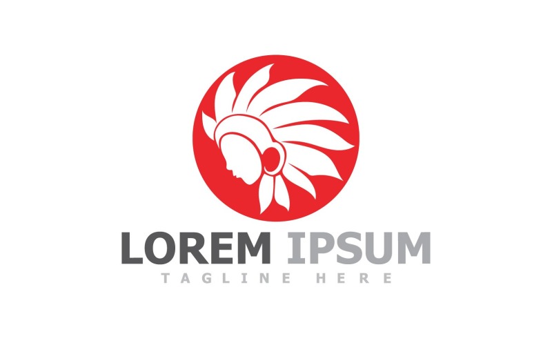 Indian Apache Chief Mascot Logo Template V5