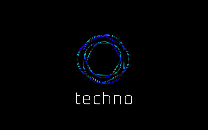 Round Artificial intelligence Futuristic Scifi Startup Logo Logo Template
