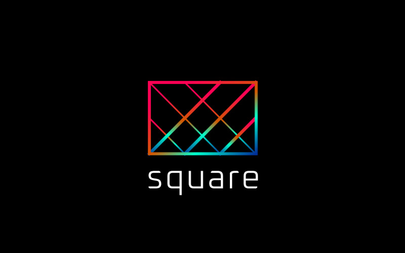 Square Tech Line Gradient Logo Logo Template