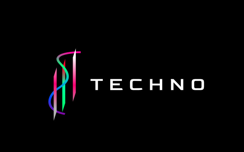 Data Techno Gradient Logo Logo Template
