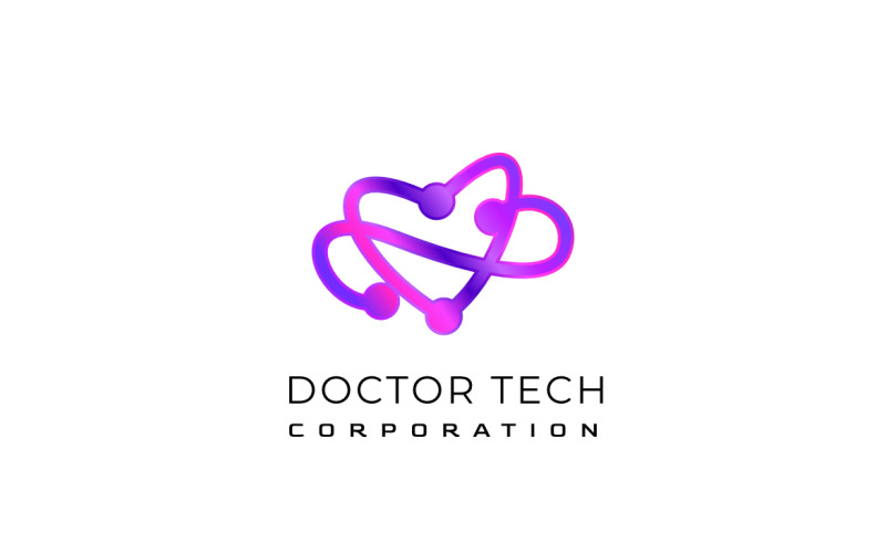 Doctor Tech Health Connect Logo Logo Template