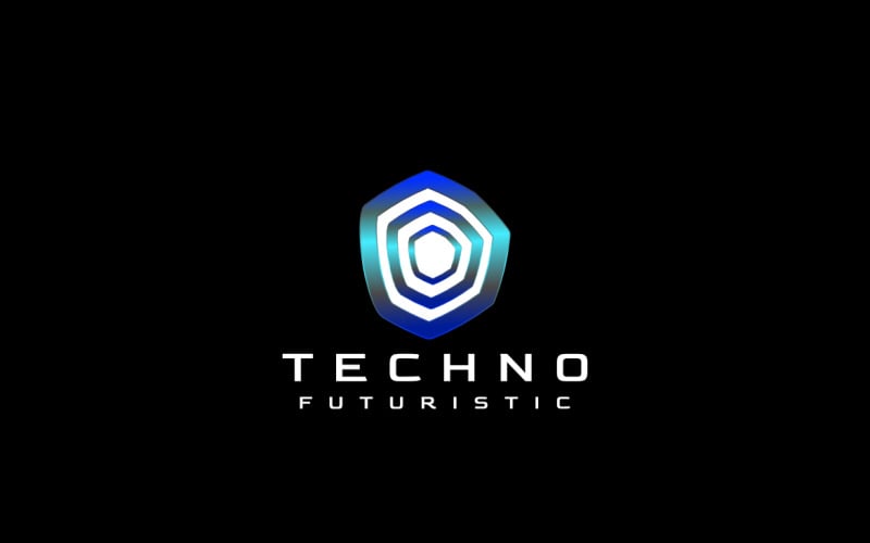 Future Blue Tech Gradient Logo Logo Template