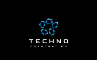 Gradient Blue Tech Modern Logo