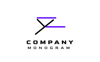 Monogram Letter YC2 Flat Logo