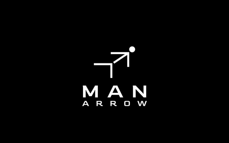 Man Arrow Growth Flat Logo Logo Template