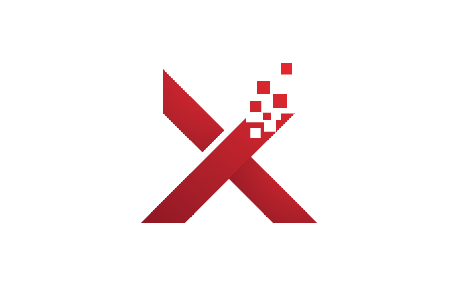 Modèle de conception de vecteur de logo Pixel X Letter