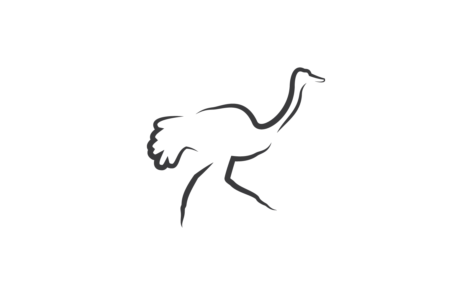 Ostrich Illustration Logo Vector Flat Design Template