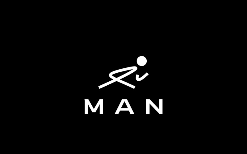 Simple Man Line Sport Logo Logo Template