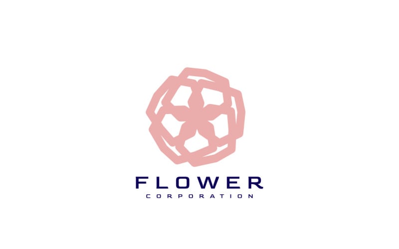 Star Line Blossom Flat Logo Logo Template