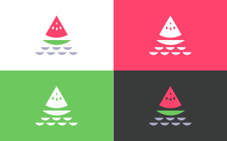 Watermelon Boat Free Logo Icon Design Concept Vector