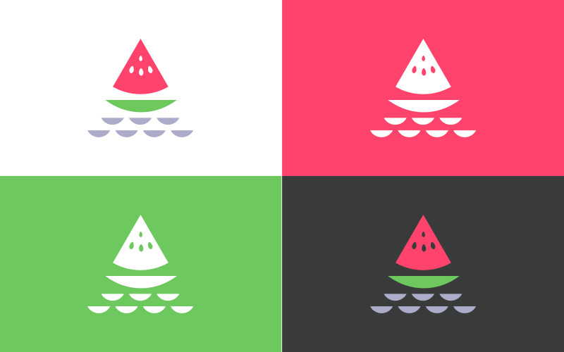 Watermelon Boat Free Logo Icon Design Concept Vector Illustration