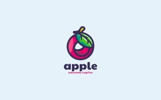Apple Simple Mascot Logo Style