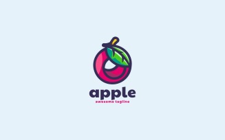 Apple Simple Mascot Logo Style