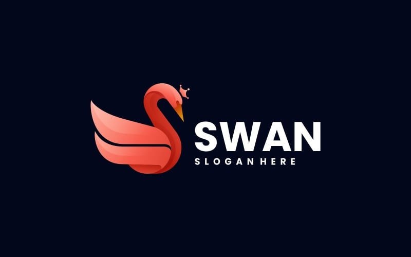 Beauty Swan Gradient Logo Style Logo Template
