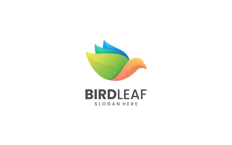 Bird Leaf Colorful Logo Style Logo Template