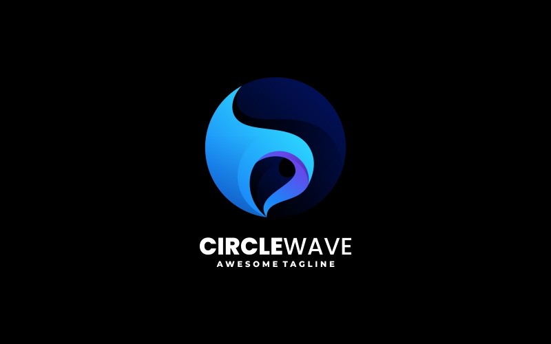 Circle Wave Gradient Logo Template
