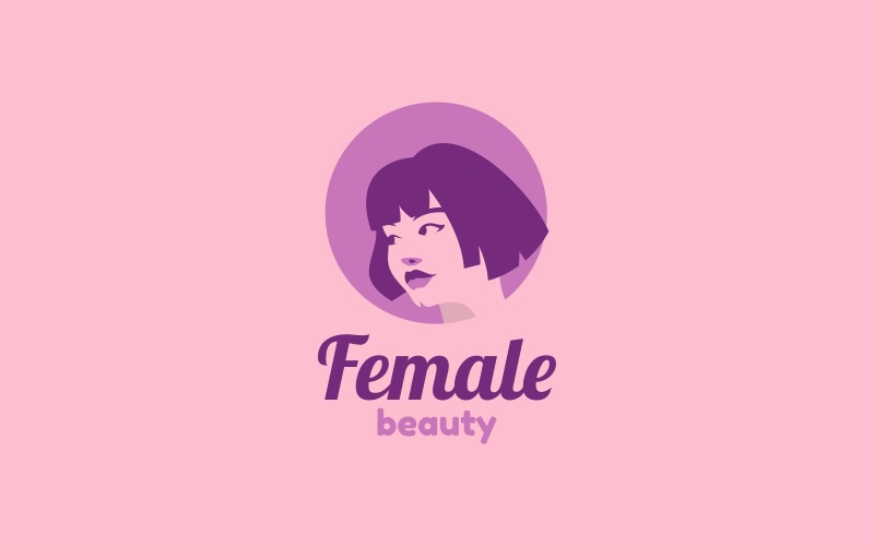 Female Simple Mascot Logo Logo Template