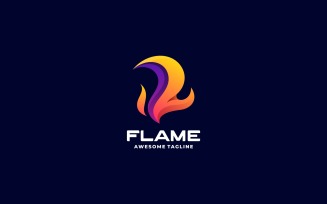 Flame Gradient Color Logo Style