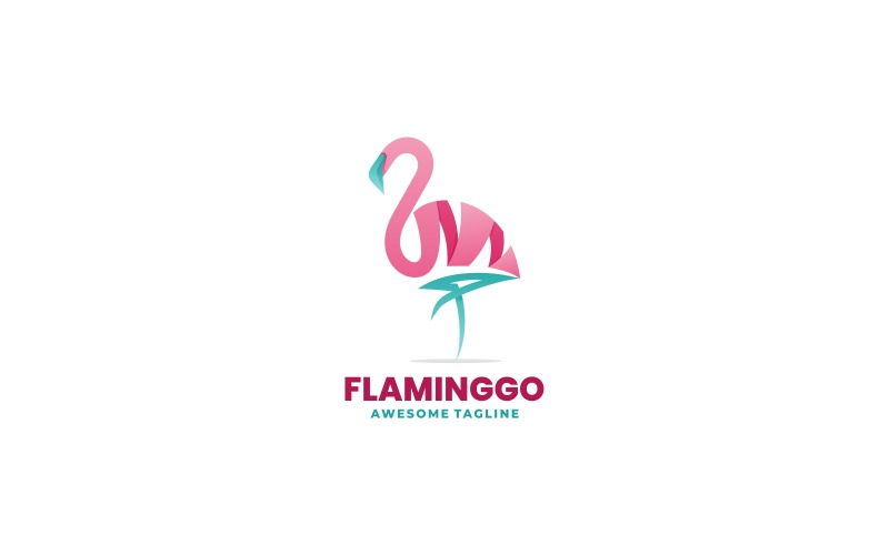 Flamingo Color Gradient Logo Design Logo Template