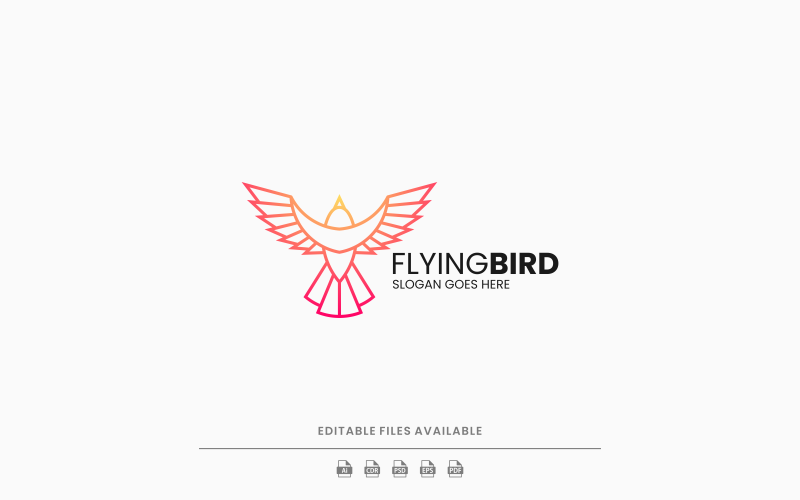 Flying Bird Line Art Gradient Logo Logo Template