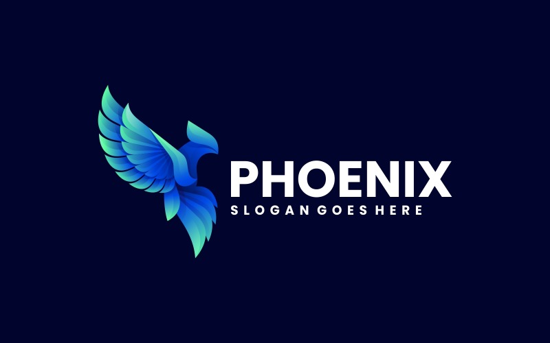 Flying Phoenix Gradient Logo Logo Template