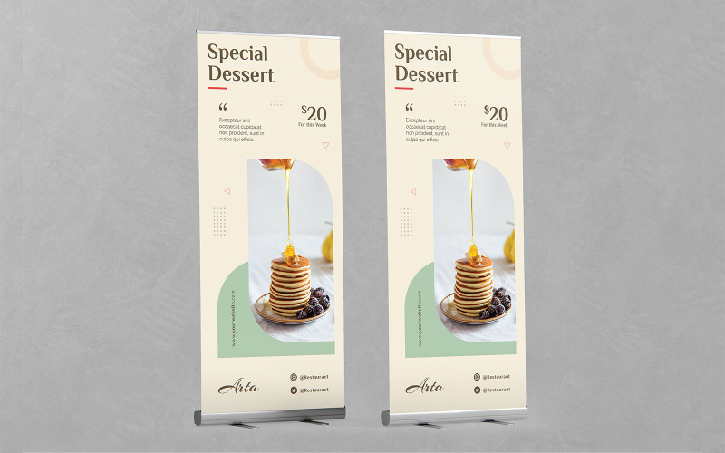 Food Roll up Banner PSD Templates Corporate Identity