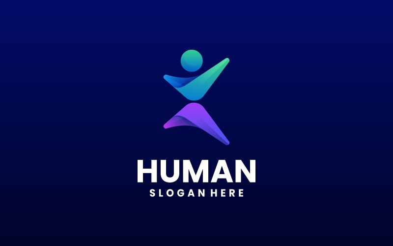 Human Gradient Logo Design Logo Template