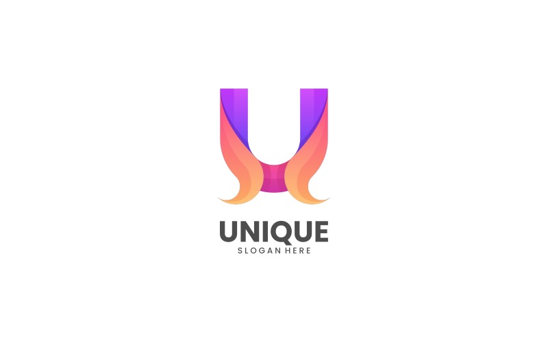 Letter U Gradient Logo Style Logo Template