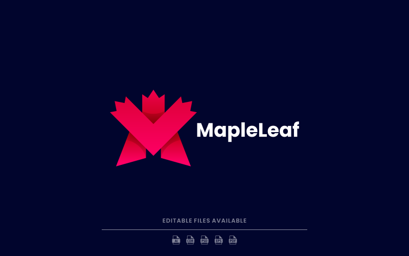 Maple Leaf Gradient Logo Style Logo Template