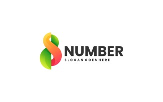 Number 8 Gradient Colorful Logo