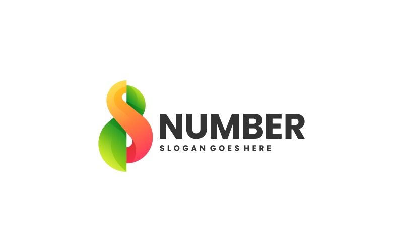 Number 8 Gradient Colorful Logo Logo Template