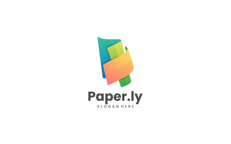 Paper Gradient Colorful Logo Style Logo Template
