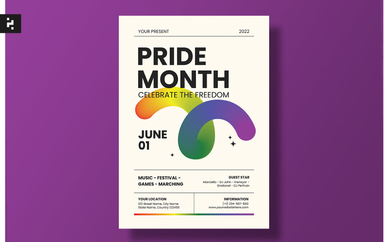 Pride Month Celebration Flyer Template Corporate Identity