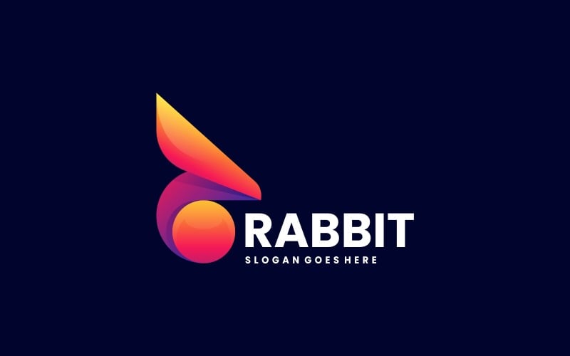 Rabbit Gradient Color Logo Style Logo Template
