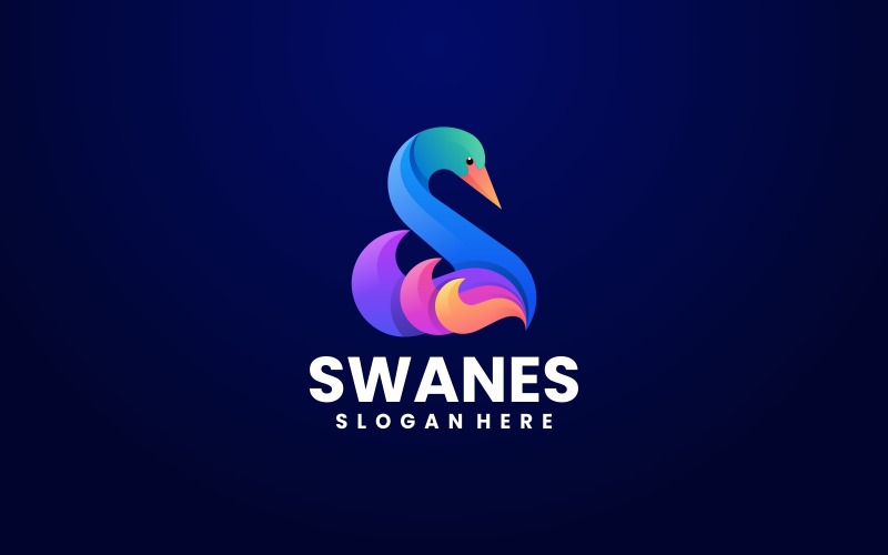 Swan Colorful Gradient Logo Logo Template