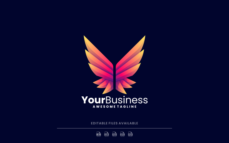 Wings Bird Gradient Colorful Logo Logo Template