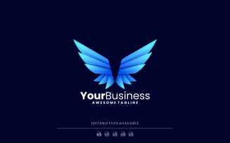 Wings Bird Gradient Logo Style
