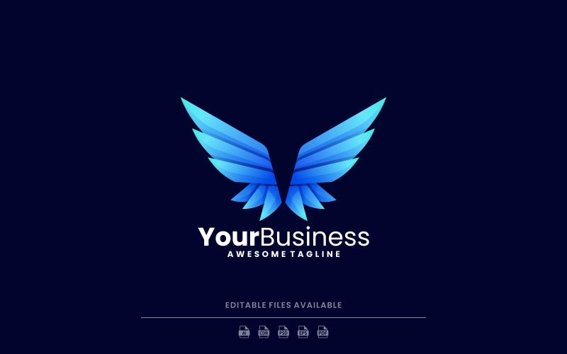 Wings Bird Gradient Logo Style Logo Template