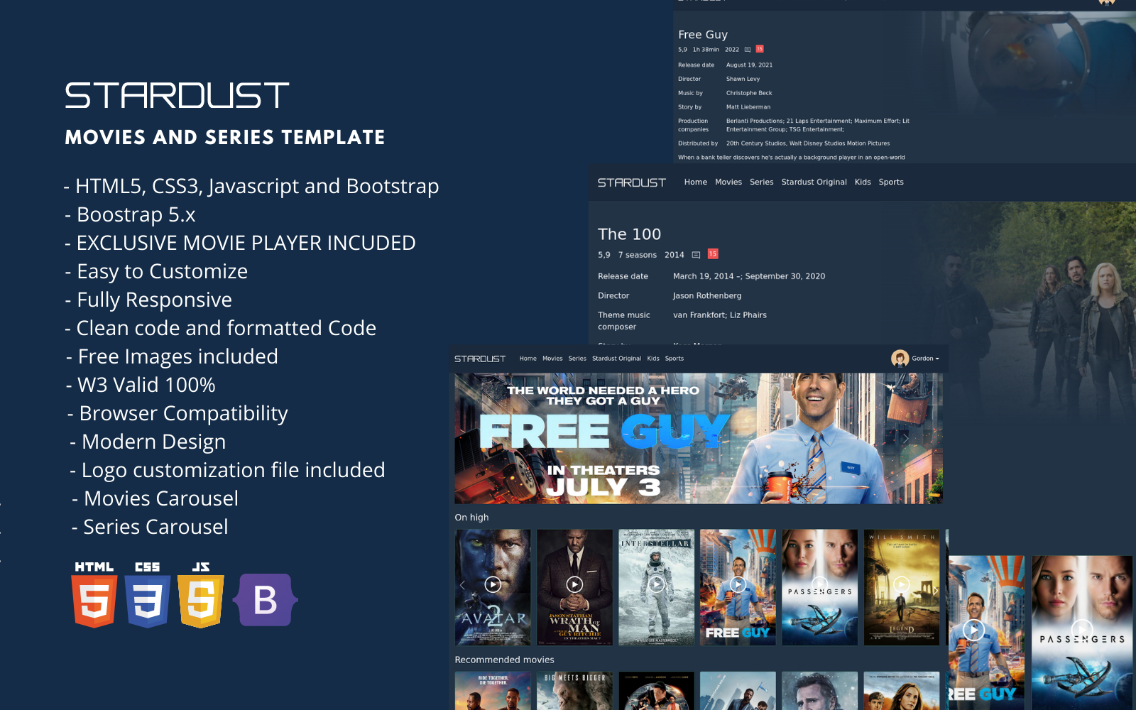 StarDust - Movies and Series Website Template