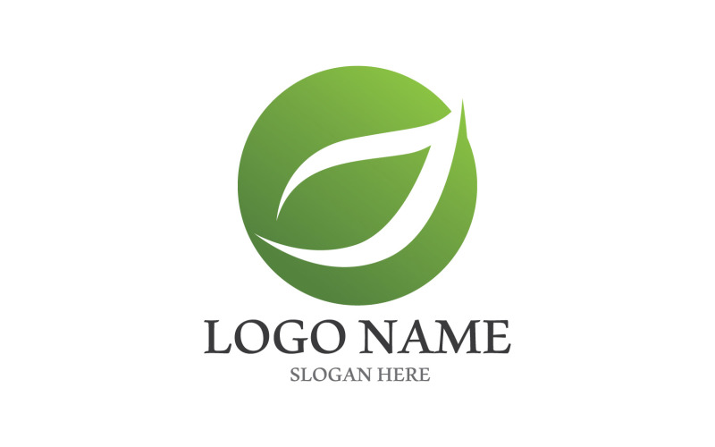 Green Nature Leaf Tree Logo Vector V1 Logo Template