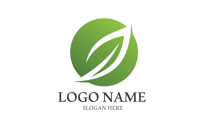 Green Nature Leaf Tree Logo Vector V2 Logo Template