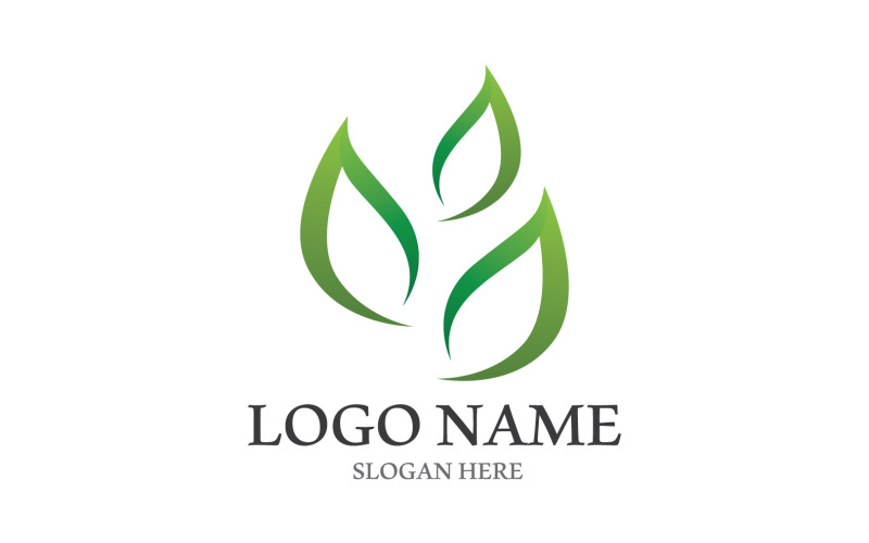Green Nature Leaf Tree Logo Vector V9 Logo Template
