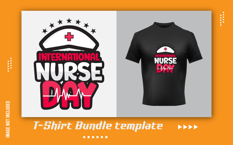 International Nurse Day Pink Coloring PNG T-shirt Design Template Corporate Identity