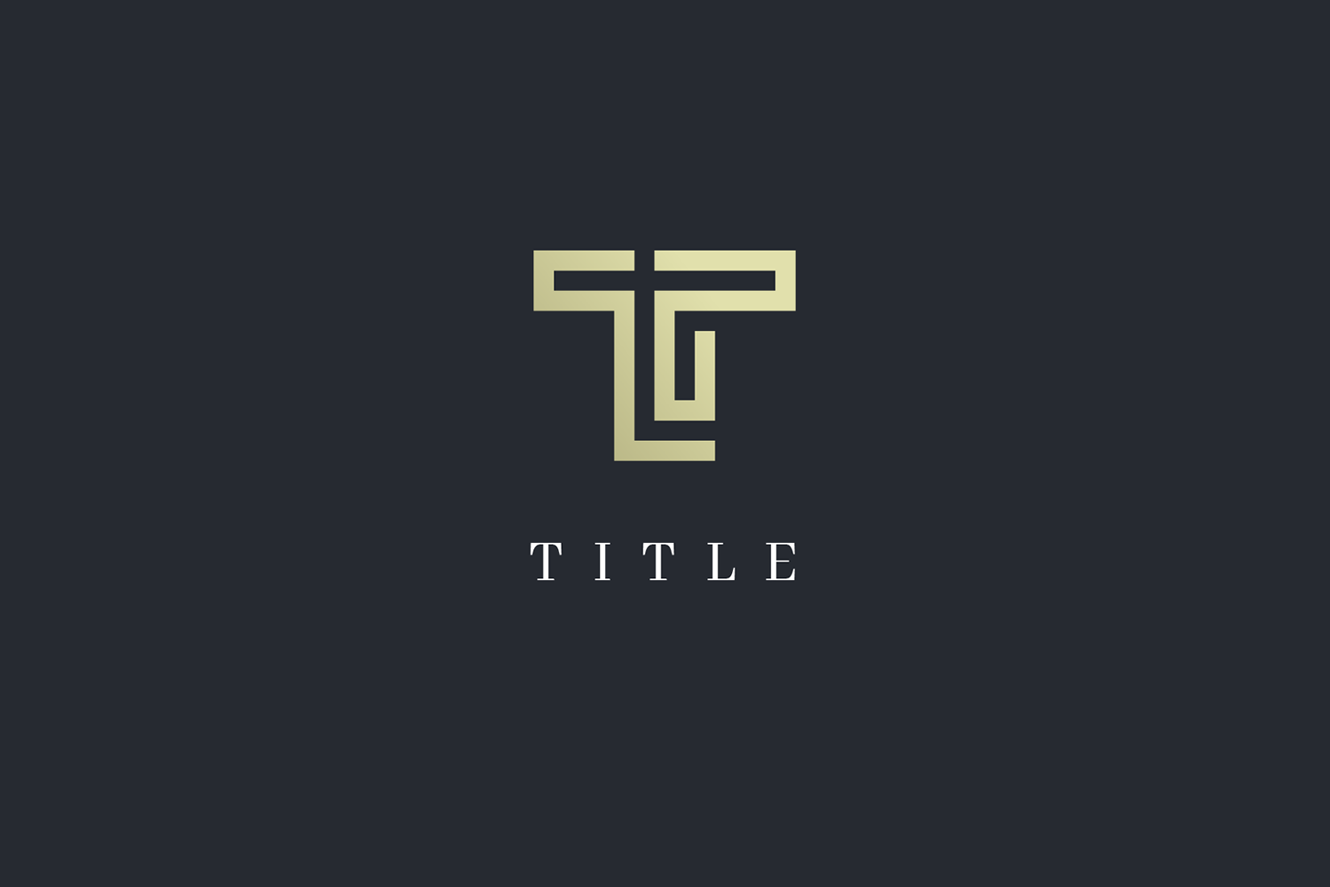 Luxury Elemental T Line Golden Monogram Logo