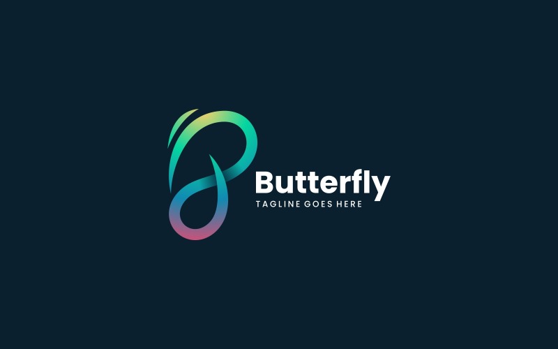 Butterfly Line Gradient Logo Logo Template