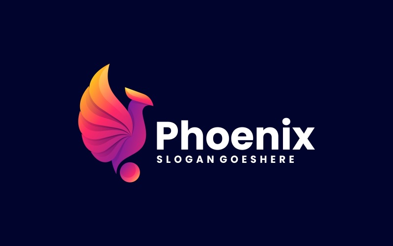 Colorful Phoenix Gradient Logo Style Logo Template